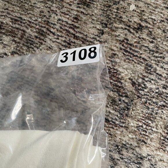 DREW Nylon Rayon Wide Leg Pant Womens Sz L Ivory Chic Pull On Beach Boho Minimal - Picture 10 of 10